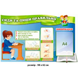 Стенд шкiльний «Сиди та пиши правильно»