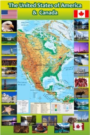 Стенд для кабінету англійської мови з картою США та Канади