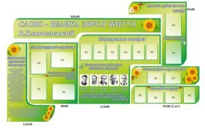 Комплект стендів «Слово – велика зброя життя» для кабінету української мови та літератури