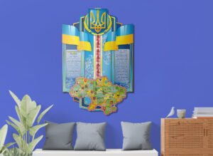 Стенд державна символіка України з картою – Стенд Україна