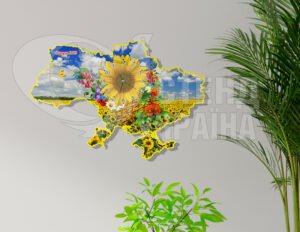 Патріотична карта України з годинниковим механізмом