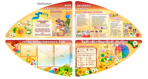 Комплект стендів для оформлення кабінету молодших класів