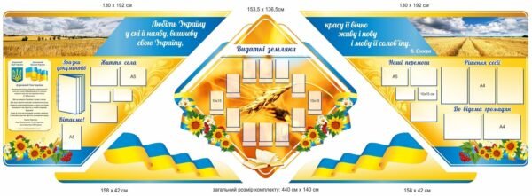 Стенд “Видатні земляки” з символікою