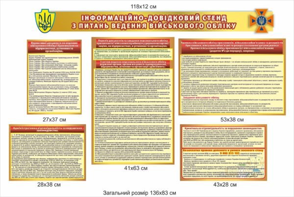 Стенд “інформаційно довідниковий стенд з питань ведення військового обліку”