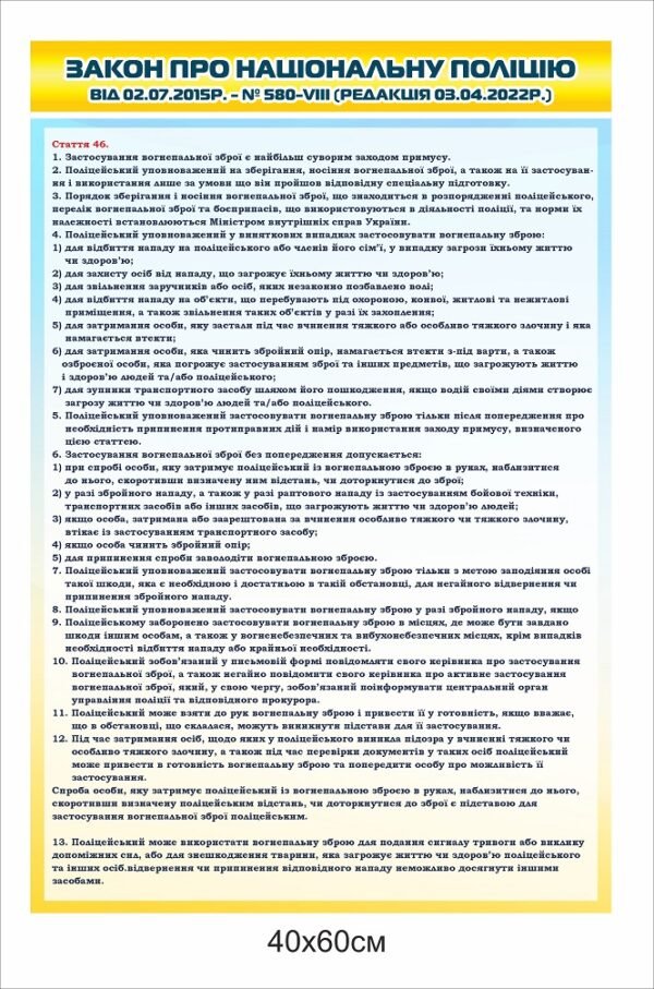 Стенд “Закон про національну поліцію”