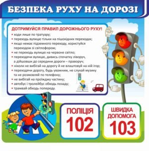Дитячий стенд “Безпека руху на дорозі”