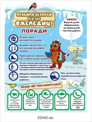 Стенд “Правила безпеки під час ожеледиці”