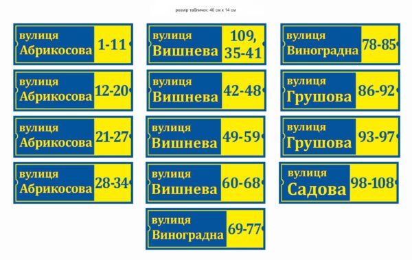 Табличка на будинок “Жовто-блакитна”