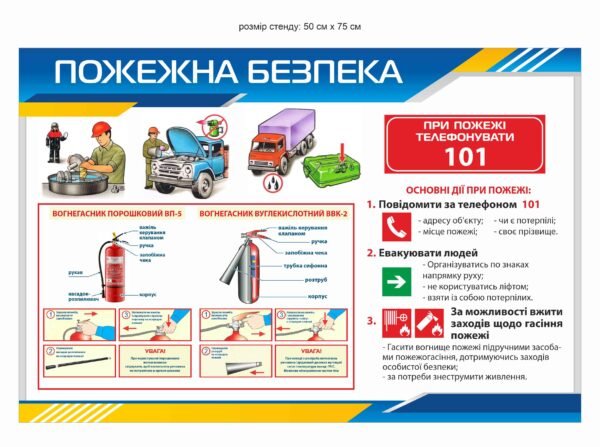 Стенд “Пожежна безпека” для автомобільного підприємства