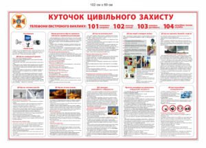 Стенд “Куточок цивільного захисту” білий