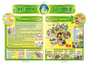 Стенд “Куточок здоров’я” з правилами гігієни