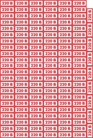 Наліпки 220в на листі