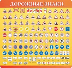 Стенд з дорожніми знаками