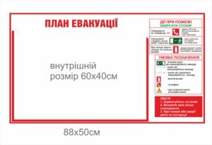 Стенд “План евакуації з діями при пожежі”