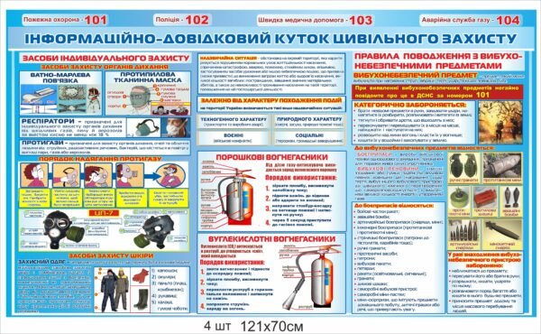 Стенд “Інформаційно довідниковий куток цивільного захисту”