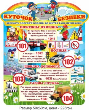 Стенд “Куточок безпеки з екстреними службами”