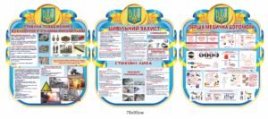 Комплект стендів “Правила поводження з вибухонебезпечними предметами, цивільний захист, перша медична допомога”