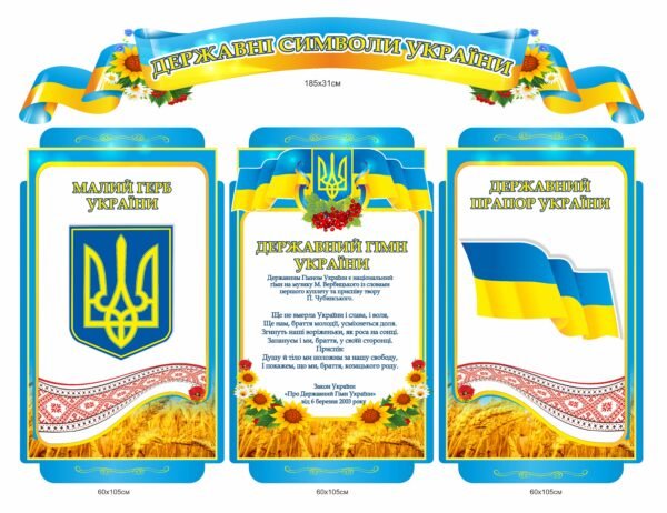 Стенд з чотирьох частин “Символіка України”