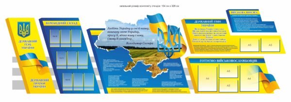 Комплект військових стендів з символікою та картою України