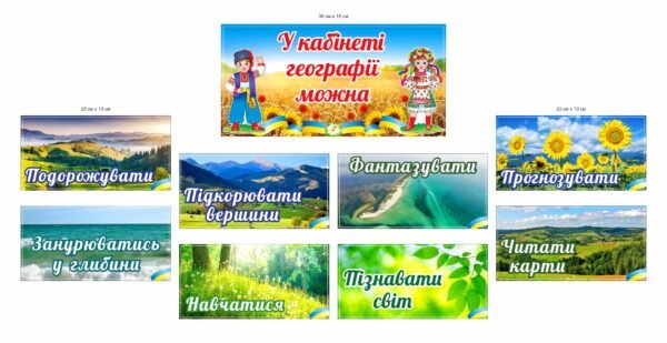 Комплект стендів для оформлення кабінету географії