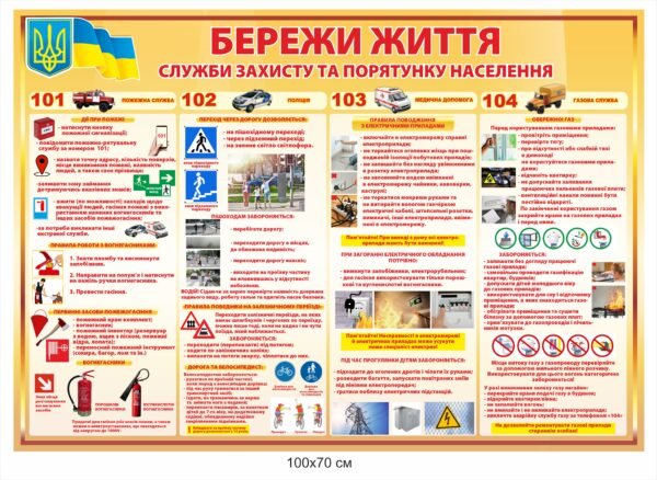 Стенд “Безпека життя, служби захисту та порятунку населення”