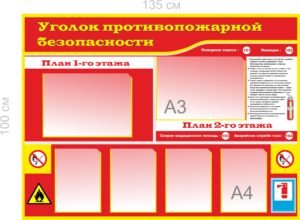 Куточок протипожежної безпеки з планом евакуації
