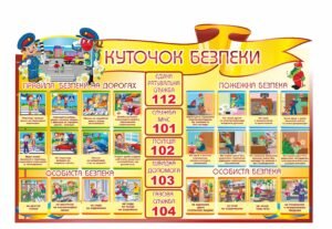 Стенд “Куточок безпеки” дитячий з малюнками