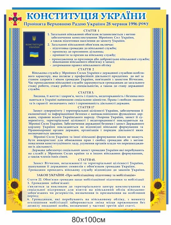 Стенд інформаційний “Українська Конституція”