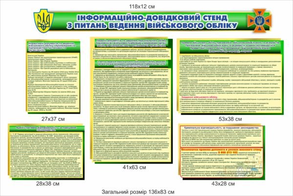 Інформаційно довідниковий стенд з питань ведення військового обліку