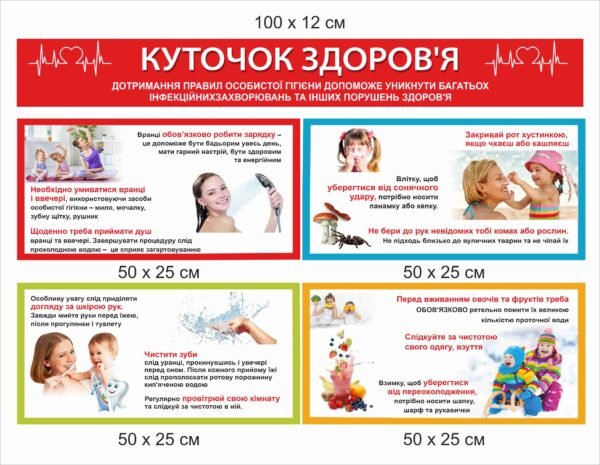 Стенд “Куточок здоров’я” – дотримання правил гігієни