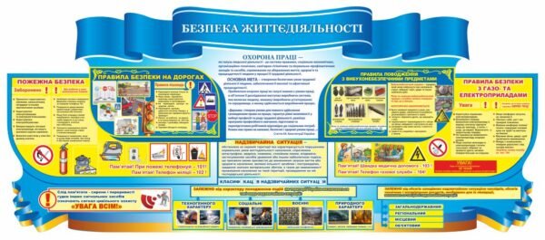Стенд “Безпека життєдіяльності” з охороною праці