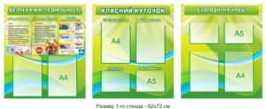 Стенд “Безпека життєдіяльності, класний куточок, сьогодні на уроці”