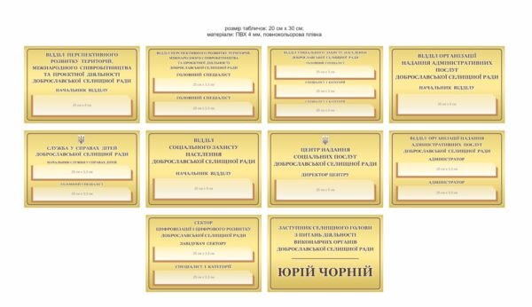 Таблички для кабінетів