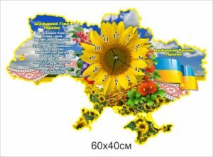 Стенд з державною символікою у вигляді карти України