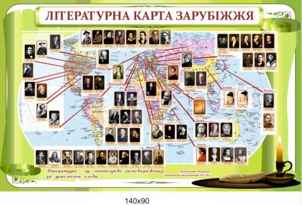 Стенд “Мапа світової літературної спадщини та авторів”