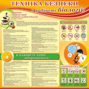 Стенд “Правила безпеки для роботи в біологічному кабінеті”