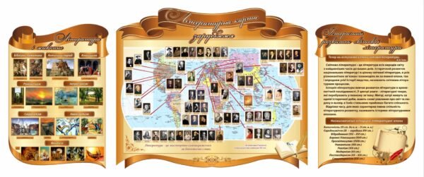 Стенди “Літературна карта світових творів та письменників”