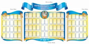 Комплект стендів з пластиковими комірками “Ними пишається школа”