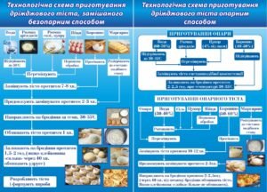 Стенд “Технологічна схема приготування дріжджового тіста, замішаного безопарним способом”