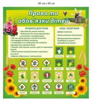 Стенд для школи “Права та обов’язки учнів”