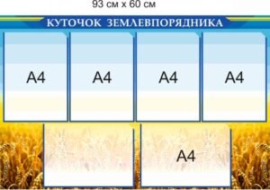 Стенд з прозорими комірками А4 “Куточок землевпорядника”