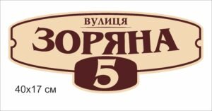 Повнокольорова адресна табличка для назви вулиці