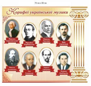 Стенд для музичного кабінету “Корифеї української музики”