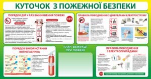 Стенд “Куточок з протипожежної безпеки”
