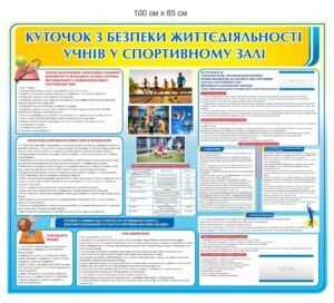 Стенд “Куточок з безпеки життєдіяльності учнів у спортивному залі”