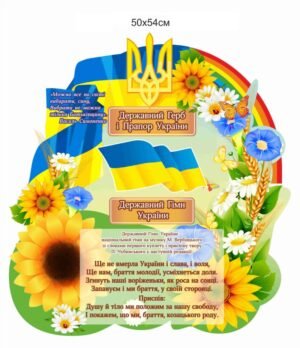 Стенд з державними символами для оформлення кабінету НУШ