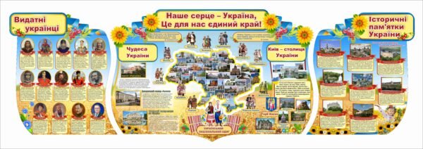 Стенд для кабінету історії “Видатні українці. Чудеса України. Історичні пам’ятки”
