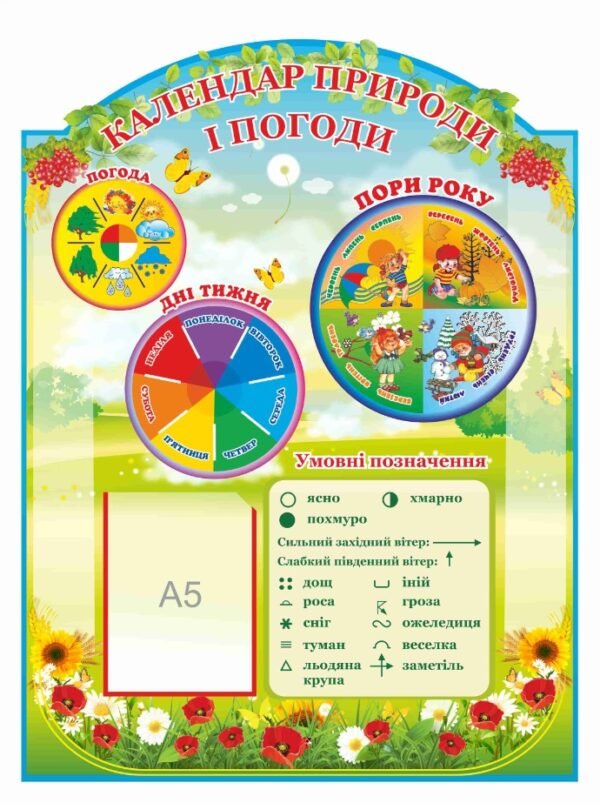 Стенд “Календар природи і погоди” для учнів молодших класів