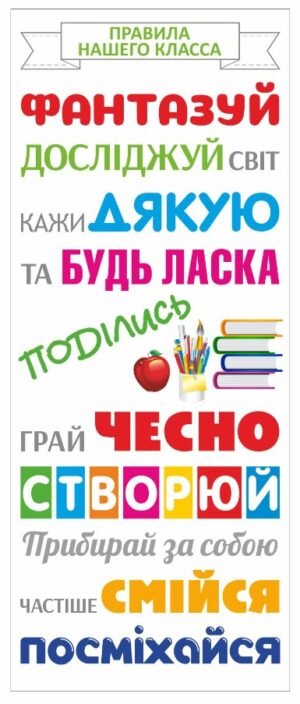 Наліпка для оформлення кабінету НУШ “Правила нашого класу”