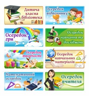 Таблички для робочих зон у кабінеті НУШ